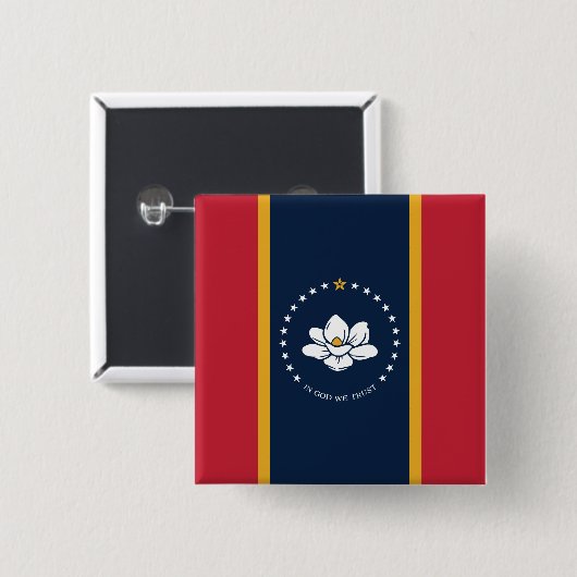 2020神に新しいミシシッピ州の旗を信頼する 缶バッジ (正面&裏面)