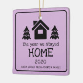 2020私たちは家に滞在した年Photo Purple セラミックオーナメント (左)