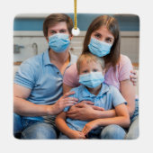 2020私たちは家に滞在した年Photo Purple セラミックオーナメント (裏面)