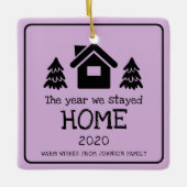 2020私たちは家に滞在した年Photo Purple セラミックオーナメント (正面)