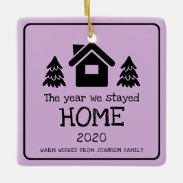 2020私たちは家に滞在した年Photo Purple セラミックオーナメント