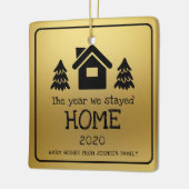 2020私たちは家の写真の金ゴールドを滞在した年フェイク セラミックオーナメント (左)