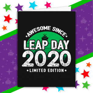 2020素晴らし年閏年日以後2月29誕生日 カード