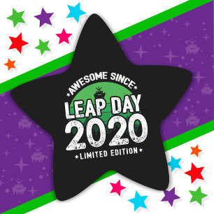 2020素晴らし年閏年日以後2月29誕生日 星シール