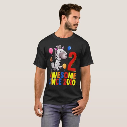 2020素晴らし年2回目の誕生日ゼブラカラフルさん Tシャツ (正面フル)