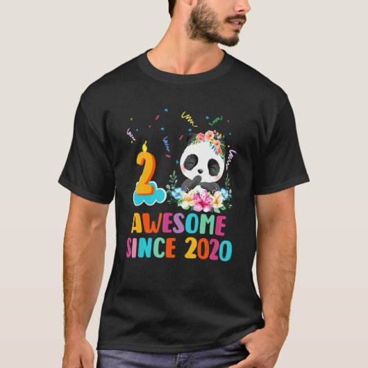 2020素晴らし年2回目の誕生日2歳のパンダU Tシャツ (正面)