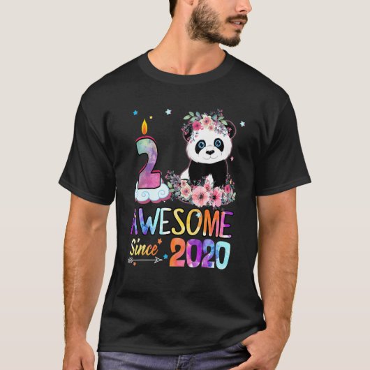 2020素晴らし年2回目の誕生日2歳のパンダU Tシャツ (正面)