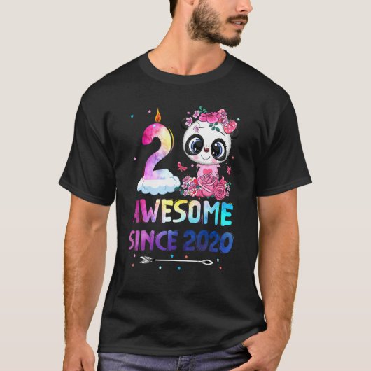 2020素晴らし年2歳の誕生日2歳のパンダU以来 Tシャツ (正面)