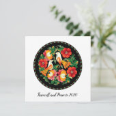 2020美しいフォークアート鳩への送別平和 シーズンカード (スタンド正面)