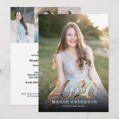 2020金ゴールド写真の卒業発表 案内状 (正面/裏面)