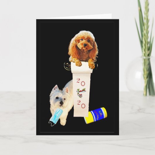 「2020」の喜びを描いた折り畳まれたグリーティングカード カード (正面)