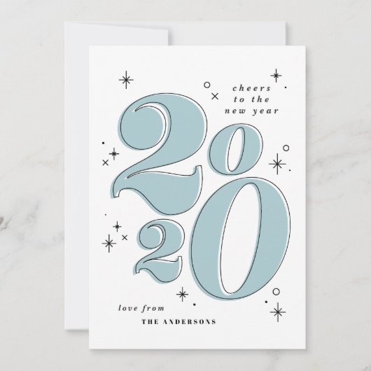 2020 太字タイポグラフィにおめでとう シーズンカード (正面)