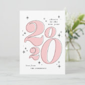 2020 太字新年のお祝い タイポグラフィ シーズンカード (スタンド正面)