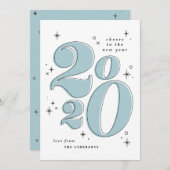 2020 太字新年のお祝い タイポグラフィ シーズンカード (正面/裏面)