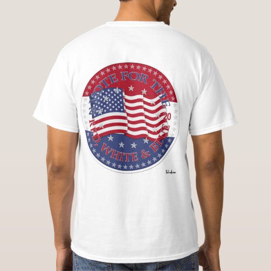 2020 赤白青の旗に投票 Tシャツ (裏面)