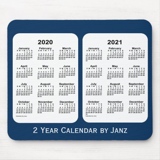 2020-2021警察箱の青Janz著2年のカレンダー マウスパッド (正面)