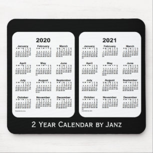 2020-2021黒と白の2年カレンダー(Janz) マウスパッド
