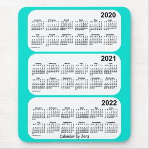 2020-2022年のターコイズJanz著3年のカレンダー マウスパッド