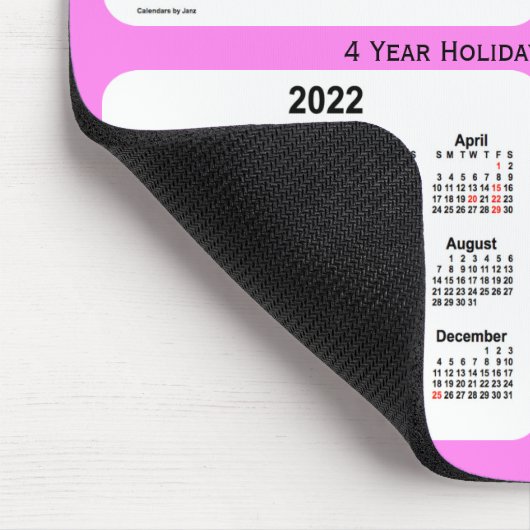 2020-2023バイオレット4年の祝日カレンダー(Janz) マウスパッド (コーナー)