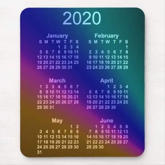 2020 Aurora 6月カレンダーby Janz マウスパッド (正面)