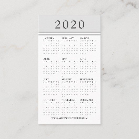 2020 Calendar Logo Company 名刺 (裏面)