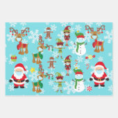 2020 Covidクリスマス顔マスクサンタトナカイ ラッピングペーパーシート (正面3)