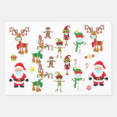 2020 Covidクリスマス顔マスクサンタトナカイ ラッピングペーパーシート (正面)