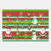 2020 Covidクリスマス顔マスクサンタトナカイ ラッピングペーパーシート (正面3)