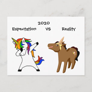 2020 Covid Coronavirus Reality おもしろい Unicorn ポストカード