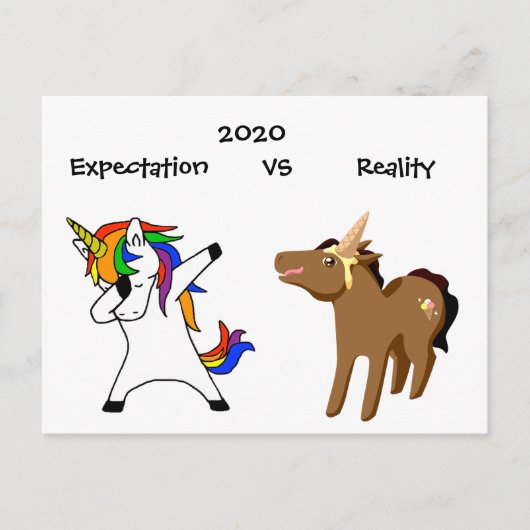 2020 Covid Coronavirus Reality おもしろい Unicorn ポストカード (正面)