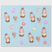 2020 Covid Cute Chipmunkクリスマス顔マスク ラッピングペーパー (フラット)