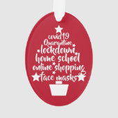 2020 Covid Tree facemask lockdown home school オーナメント (裏面)