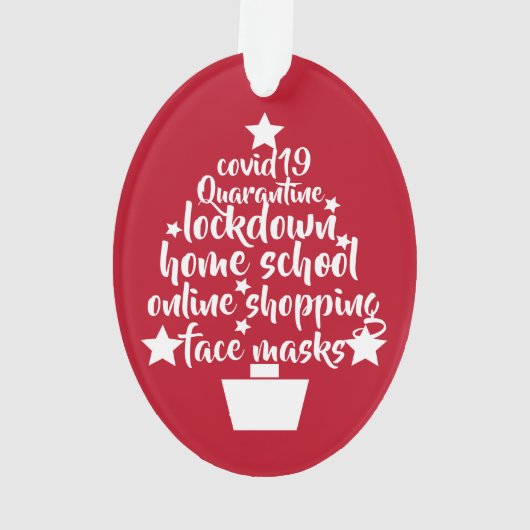 2020 Covid Tree facemask lockdown home school オーナメント (裏面)