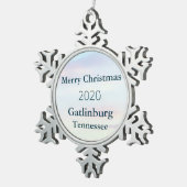 2020 Gatlinburg, TNクリスマススノーフレークオーナメント スノーフレークピューターオーナメント (右)