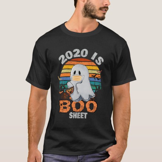 2020 Is Booシート幽霊ハロウィーン Tシャツ (正面)