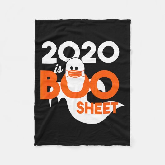 2020 is boo sheet ghost halloween  フリースブランケット (正面)