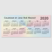 2020 Rainbow Cloud Calendar by Janz 9x4 Magnet (正面)