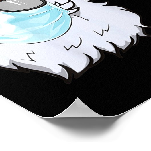 2020 Santa With Face Mask Black African American C ポスター (角)