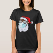 2020 Santa With Face Mask Black African American C Tシャツ (正面)