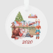 2020 Santa's おもしろい Workshop Covid顔マスク オーナメント (裏面)