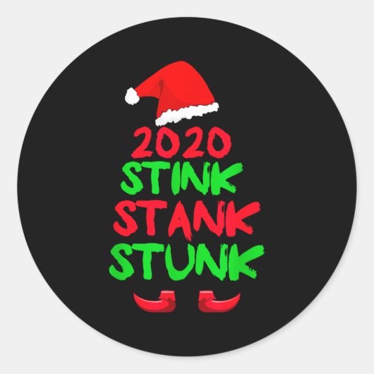 2020 Stink Stank Stunk Funny Christmas ラウンドシール (正面)
