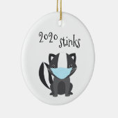 2020 Stinks Skunk Covidおもしろい顔マスク セラミックオーナメント (右)