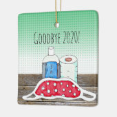 2020 TP、フェイスマスク、サニタイザーにさようなら セラミックオーナメント (左)