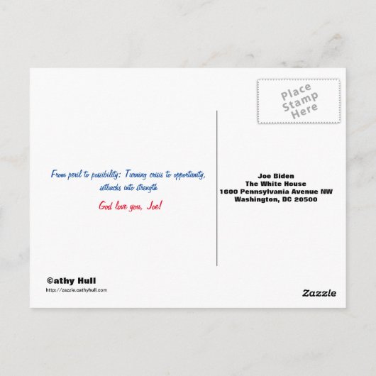 2020 Vision Thank You Joe! pre-addressedポストカード ポストカード (裏面)