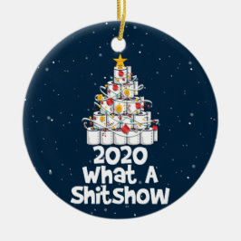 2020 What A Shitshow, toilet紙ツリー セラミックオーナメント