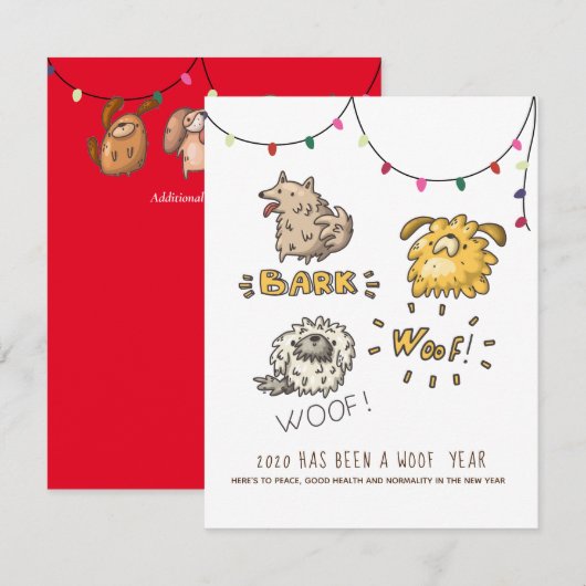 2020 WOOF YEAR DOG CHRISTMAS おもしろい (正面/裏面)