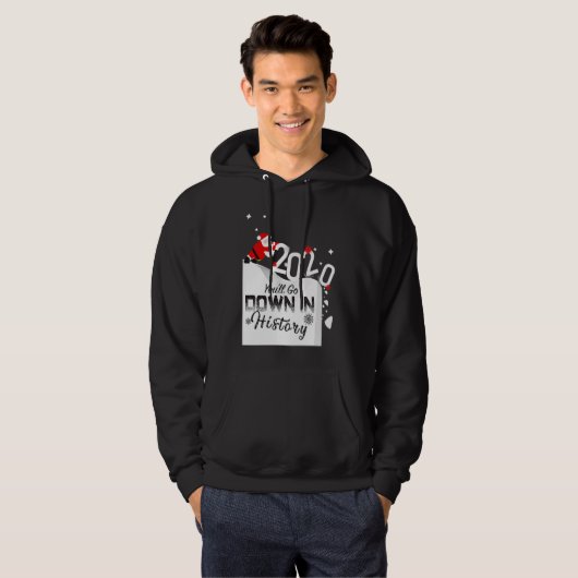 2020 You'll Go Down In History Santa Pushing Off C パーカ (正面フル)