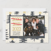 2021おもしろい年のクリスマスツリー写真、最後に1回 シーズンカード (正面)
