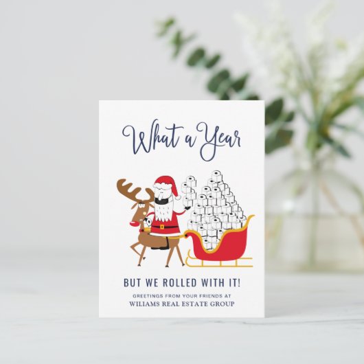 2021おもしろい年のクリスマス企業のは ポストカード (スタンド正面)
