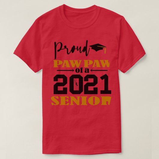 2021おもしろい年シニアハッピーニューイヤーのpawPAW Tシャツ (デザイン正面)